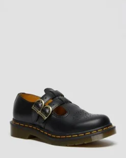 Merceditas 8065 de piel Smooth in Negro