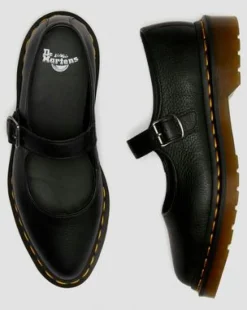 Merceditas Elphie de piel Virginia in Negro