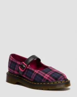 MERCEDITAS ELPHIE TARTAN in Negro & Rosa Multi