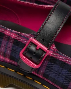 MERCEDITAS ELPHIE TARTAN in Negro & Rosa Multi