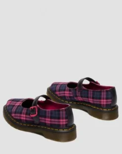 MERCEDITAS ELPHIE TARTAN in Negro & Rosa Multi