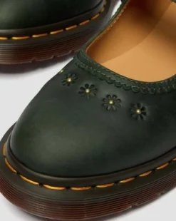 Merceditas Flower de piel Crazy Horse in Verde Dm's