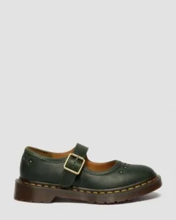 Merceditas Flower de piel Crazy Horse in Verde Dm's