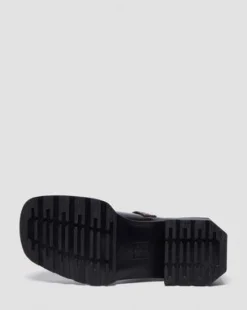 Merceditas Maybole de piel con puntera cuadrada in Negro