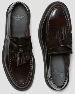 Mocasines Adrian de piel Arcadia con borla in Rojo Cereza