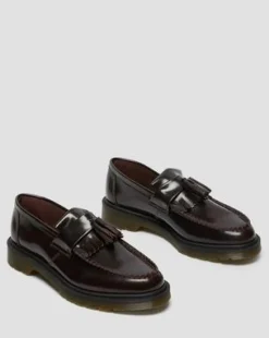 Mocasines Adrian de piel Arcadia con borla in Rojo Cereza