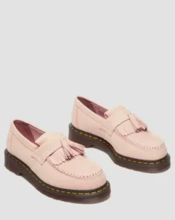 Mocasines Adrian de piel Nubuck con borla in Rosa Polvo