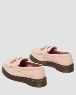 Mocasines Adrian de piel Nubuck con borla in Rosa Polvo