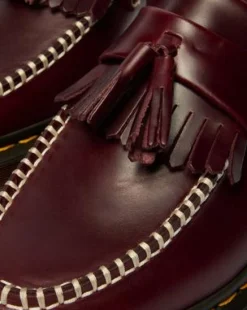 Mocasines Adrian de piel Orleans con borlas in Rojo Cereza