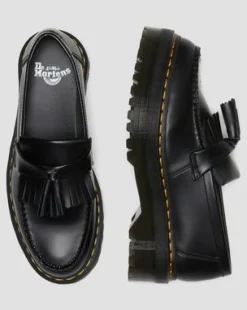Mocasines con plataforma Adrian Quad de piel con borla in Negro