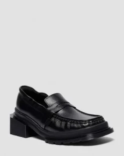 MOCASINES MAYBOLE DE PIEL FRUNCIDA CON PUNTERA CUADRADA in Negro