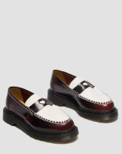 MOCASINES PENTON CORAZÓN DE PIEL RUB-OFF BICOLOR&nbsp; in Rojo Cereza & Blanco