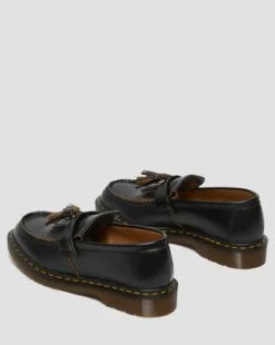 Mocasines Vintage Adrian de piel Quilon con borla in Negro