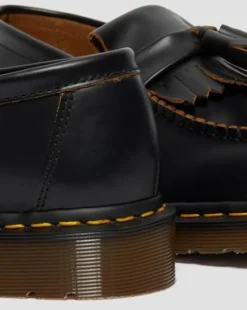 Mocasines Vintage Adrian de piel Quilon con borla in Negro