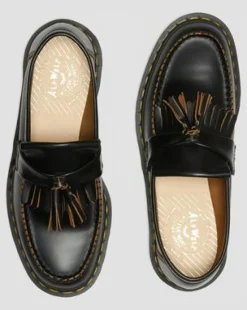 Mocasines Vintage Adrian de piel Quilon con borla in Negro