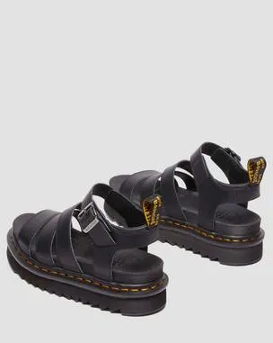 Sandalia Blaire de piel Athena con tiras in Negro