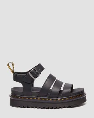 Sandalia Blaire de piel Athena con tiras in Negro