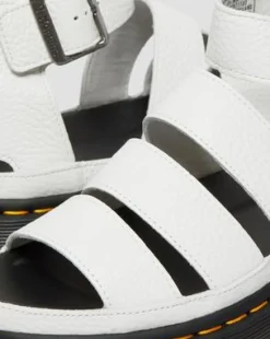 Sandalia con plataforma Clarissa II Quad de piel Milled Nappa in Blanco