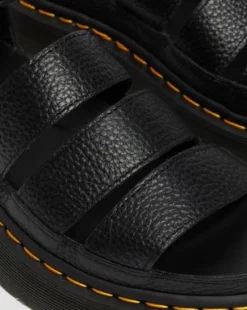 Sandalia con plataforma Clarissa II Quad de piel Milled Nappa in Negro