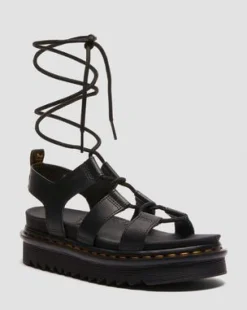 Sandalia con plataforma Nartilla de piel in Negro