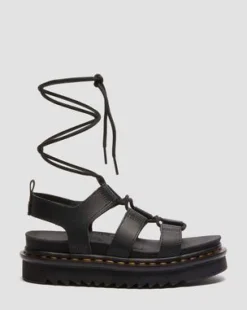 Sandalia con plataforma Nartilla de piel in Negro