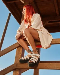 Sandalias con plataforma Blaire Quad de piel Hydro in Blanco
