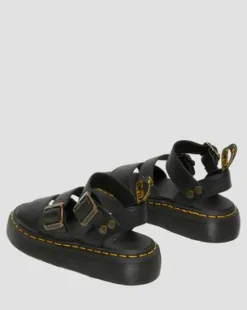 Sandalias con plataforma Gryphon Quad de piel in Negro