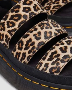 Sandalias con plataforma Quad Clarissa Ii de piel con estampado de leopardo in Cámel Claro
