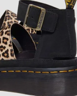 Sandalias con plataforma Quad Clarissa Ii de piel con estampado de leopardo in Cámel Claro