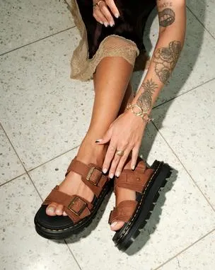 Sandalias con plataforma Zebzag de Nubuck in Marrón Sepia