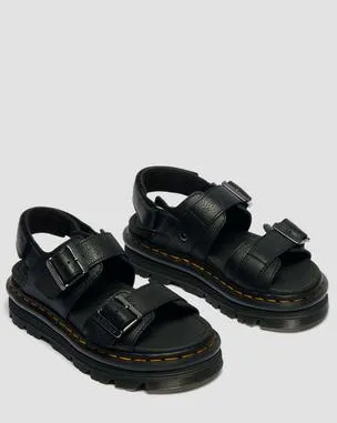 Sandalias con plataforma Zebzag de piel Pisa in Negro