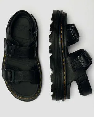 Sandalias con plataforma Zebzag de piel Pisa in Negro