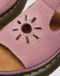 Sandalias de plataforma Dunnet Flower de piel Nubuck in Rosa Empolvado