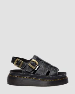 Sandalias de plataforma Wrenlie de piel Nappa con puntera abierta in Negro