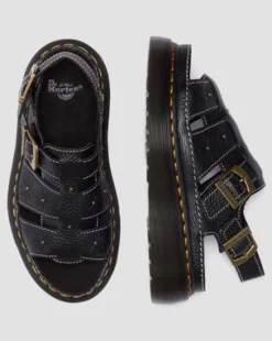 Sandalias de plataforma Wrenlie de piel Nappa con puntera abierta in Negro