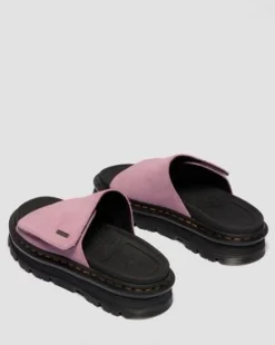 Sandalias de plataforma Zebzag de ante in Rosa Empolvado
