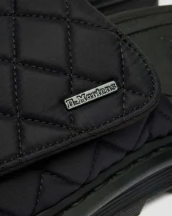 Sandalias de plataforma Zebzag Quilted de lona in Negro