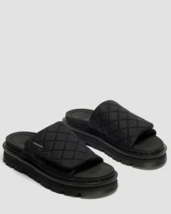 Sandalias de plataforma Zebzag Quilted de lona in Negro