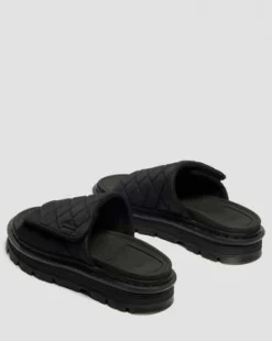 Sandalias de plataforma Zebzag Quilted de lona in Negro