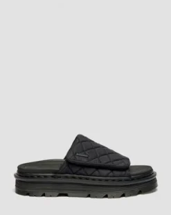 Sandalias de plataforma Zebzag Quilted de lona in Negro