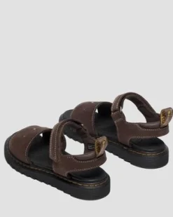 Sandalias Flower de Debossed Nubuck para niños in Marrón Oscuro