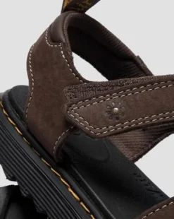 Sandalias Flower de Debossed Nubuck para niños in Marrón Oscuro