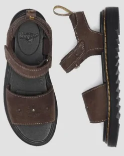 Sandalias Flower de Debossed Nubuck para niños in Marrón Oscuro