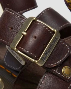 Sandalias Gryphon Quad de piel Grizzly in Marrón Oscuro
