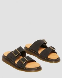 Sandalias Josef de ante in Negro