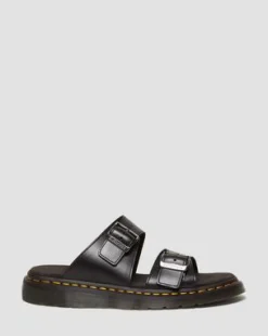 Sandalias Josef de piel con hebilla in Negro