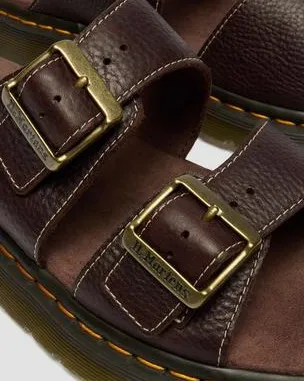 Sandalias Josef de piel Grizzly in Marrón Oscuro