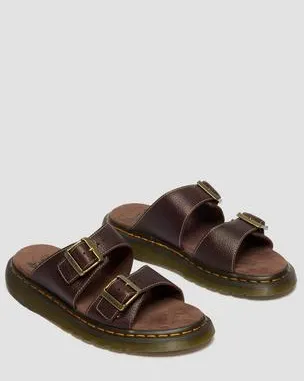 Sandalias Josef de piel Grizzly in Marrón Oscuro