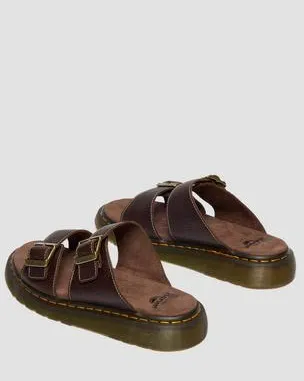 Sandalias Josef de piel Grizzly in Marrón Oscuro