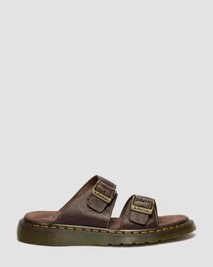 Sandalias Josef de piel Grizzly in Marrón Oscuro